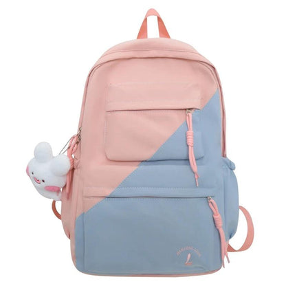 B3106 Cool Backpack - Patchwork Waterproof College Bag - Touchy Style