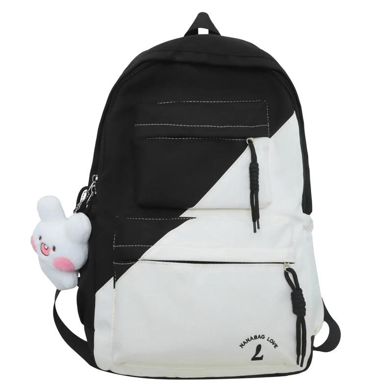 B3106 Cool Backpack - Patchwork Waterproof College Bag - Touchy Style