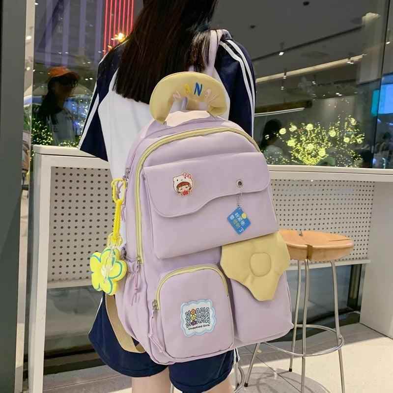 B3107 Cool Backpack - Schoolbag For Teenage Girl - Large Capacity Laptop Bag - Touchy Style