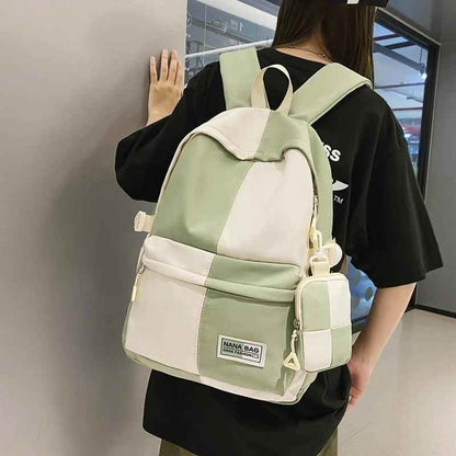 B3110 Cool Backpack - Fashion College School Bag - Grid Pattern - Touchy Style