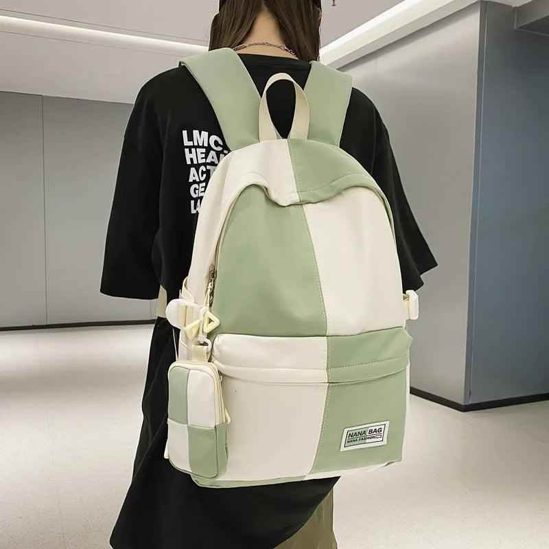 B3110 Cool Backpack - Fashion College School Bag - Grid Pattern - Touchy Style