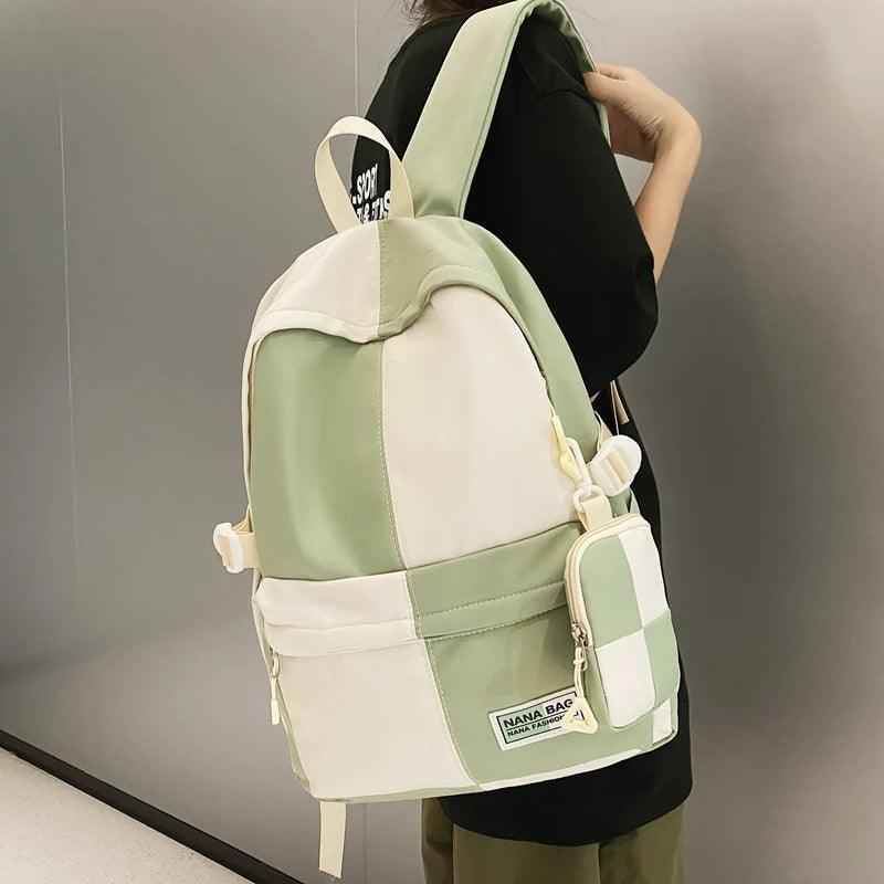 B3110 Cool Backpack - Fashion College School Bag - Grid Pattern - Touchy Style