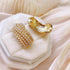 B6154 Stud Earring Charm Jewelry C Shape Metal Pearls - Touchy Style