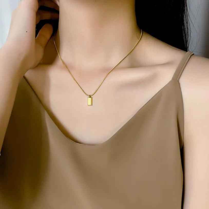 Bar Pendant Necklace Charm Jewelry - Clavicle Chain EL418 - Touchy Style