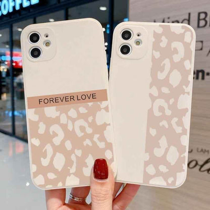 Beige Leopard Cute Phone Cases For iPhone 13 Pro Max 12 11 Pro Max XS Max XR X 7 8 Plus 11 - Touchy Style