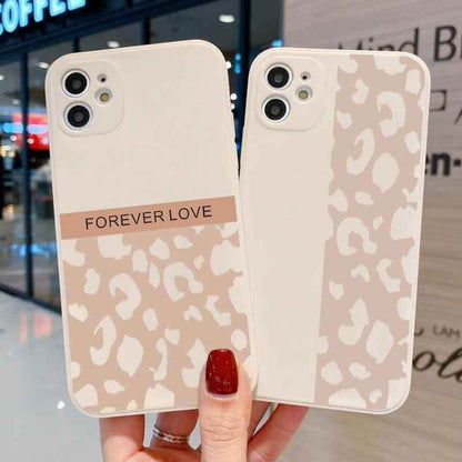 Beige Leopard Cute Phone Cases For iPhone 13 Pro Max 12 11 Pro Max XS Max XR X 7 8 Plus 11 - Touchy Style .