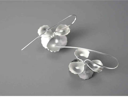 Big Elegant Flower Drop Earring Charm Jewelry - 925 Sterling Silver - LFJB0284 - Touchy Style