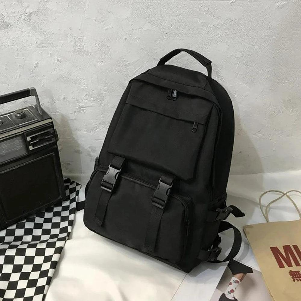 Black Cool Backpack Fashion Women Waterproof Large-capacity School Bag GCBKOS53 - Touchy Style