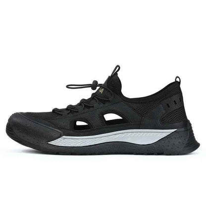 Black Hollow Out Safety Sneakers for Men - C3016 Casual Shoes - Touchy Style