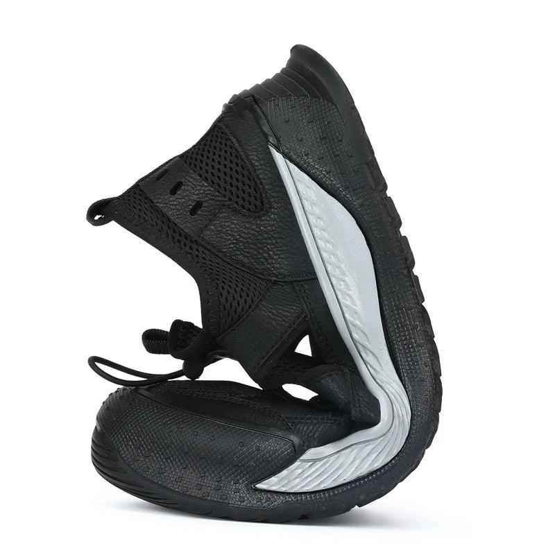 Black Hollow Out Safety Sneakers for Men - C3016 Casual Shoes - Touchy Style
