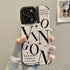Black Letter Soft Leather Cute Phone Cases For iPhone 14, 13, 12 Pro, 11, XS Max, 7, 8 Plus, X, XR, SE - Touchy Style .
