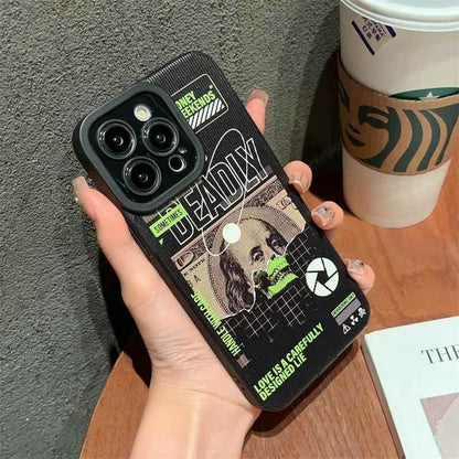Black Retro Art Statue Letter Cover Cute Phone Case for iPhone 15, 14, 13, 11, 12 Pro Max, 7, 8 Plus, X, XS Max, and XR - Touchy Style