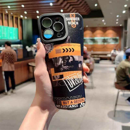 Black Retro Art Statue Letter Cover Cute Phone Case for iPhone 15, 14, 13, 11, 12 Pro Max, 7, 8 Plus, X, XS Max, and XR - Touchy Style