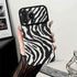 Black White Cute Zebra Stripe Phone Case for iPhone 11-15 Pro Max Plus - Soft Cover - Touchy Style .