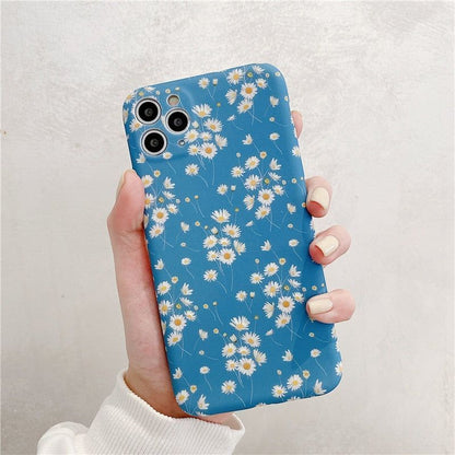 Blue Daisy Flower Cute Phone Cases For iPhone 13 12 Pro 11 Pro Max XR X XS Max 7 8Plus - Touchy Style .