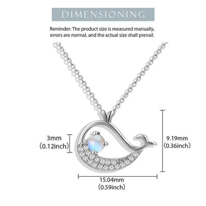 Blue Moonstone Whale - Pendant Necklace Charm Jewelry - XF0088B1 - Touchy Style