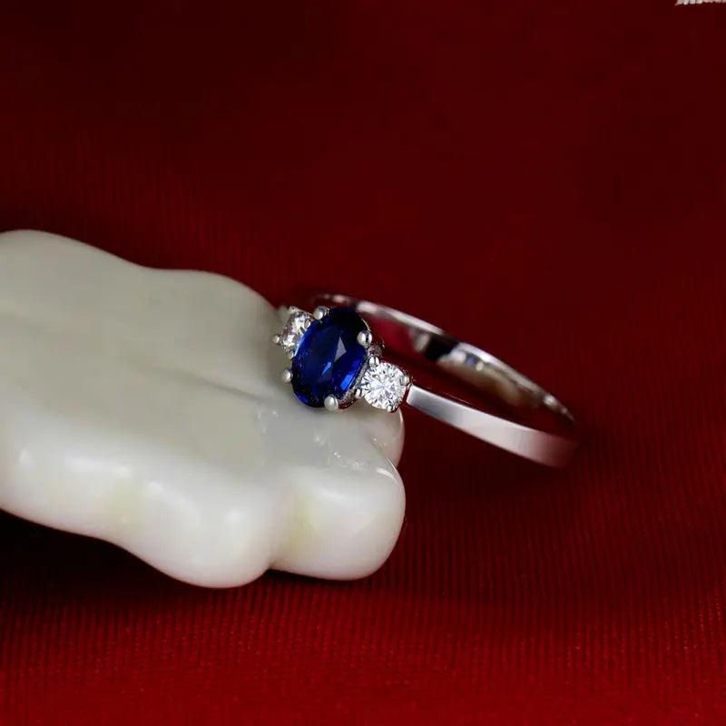 Blue Sapphire Finger Ring Charm Jewelry in 925 Sterling Silver - JPBCJ939 - Touchy Style