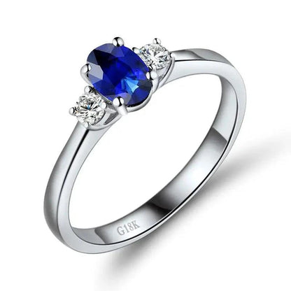 Blue Sapphire Finger Ring Charm Jewelry in 925 Sterling Silver - JPBCJ939 - Touchy Style