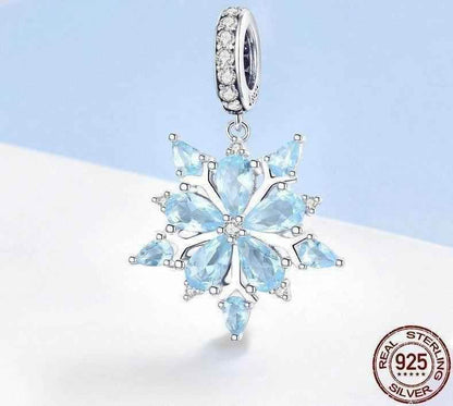 Blue Snowflake Pendant Charm Jewelry Without Chain - SCC940 - Touchy Style