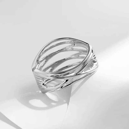 Bracelets Charm Jewelry - Hollow Wide Bangle - Irregular Metal - B0527 - Touchy Style