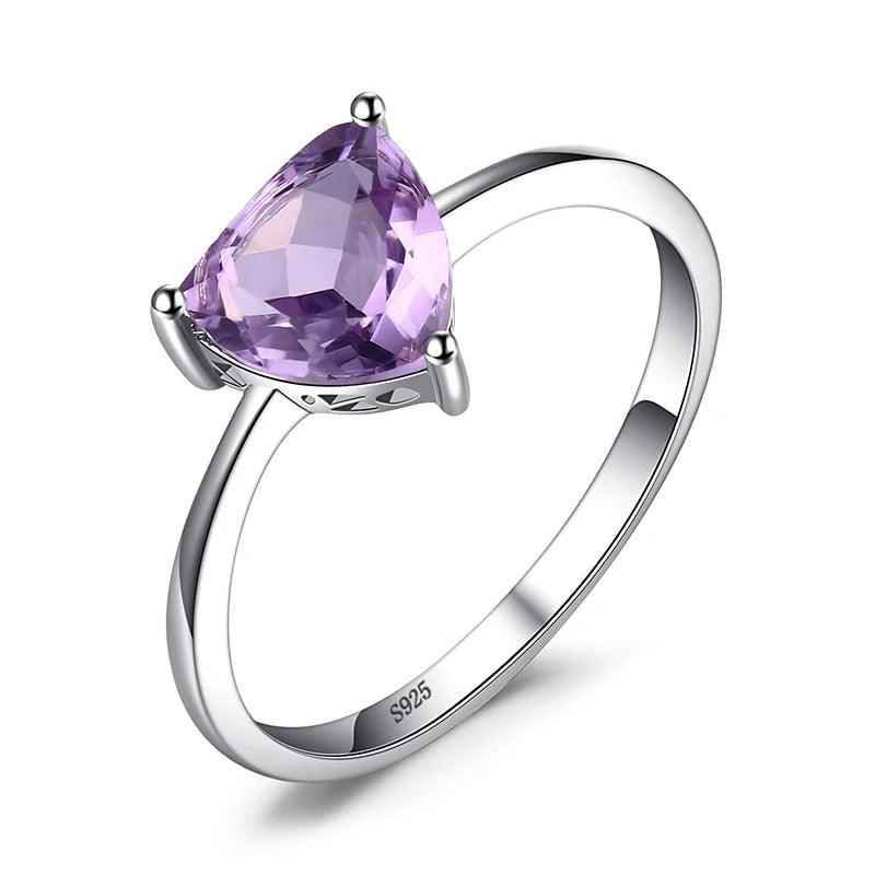 BRCJ609 Finger Ring Charm Jewelry - Genuine Garnet Amethyst Citrine Peridot Topaz - 925 Sterling Silver - Touchy Style