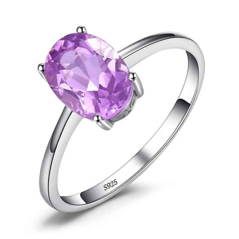 BRCJ609 Finger Ring Charm Jewelry - Genuine Garnet Amethyst Citrine Peridot Topaz - 925 Sterling Silver - Touchy Style