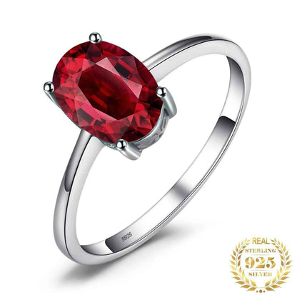 BRCJ609 Finger Ring Charm Jewelry - Genuine Garnet Amethyst Citrine Peridot Topaz - 925 Sterling Silver - Touchy Style