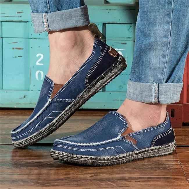 Breathable Canvas Flats Loafers Men&