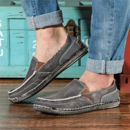 Breathable Canvas Flats Loafers Men&