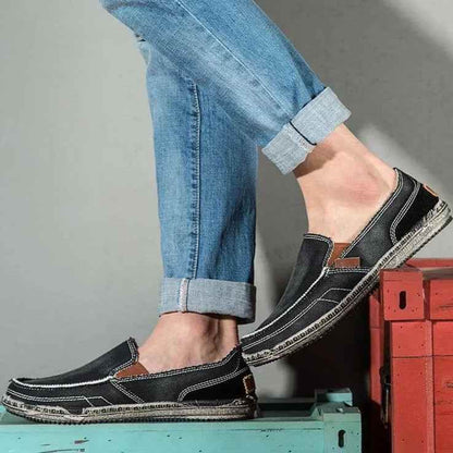 Breathable Canvas Flats Loafers Men&