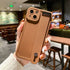 Brown Black Wrist Strap Solid Cute Phone Cases For Galaxy S22 S21 S20 Ultra A52 A12 A72 A71 A51 50 31 70 32 21S 10 20 30 53 - Touchy Style .