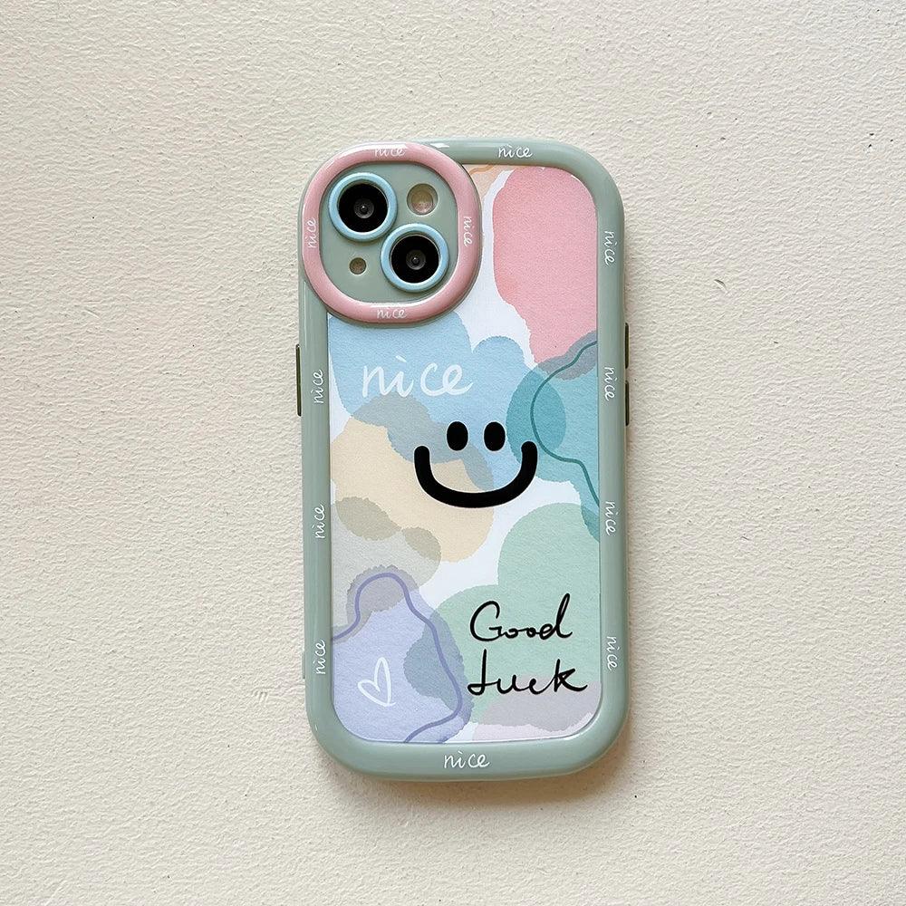 Bumper Cute Phone Cases for iPhone 14, 13, 12, 11 Pro Max - Smile Funny Face - Touchy Style
