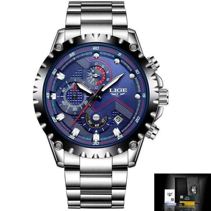 Business Simple Watch SCWTY41 Luxury Blue Stainless Steel Quartz - Touchy Style .