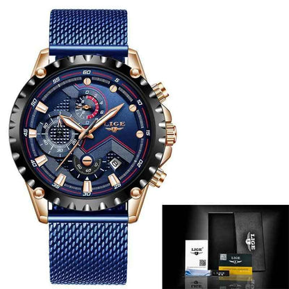 Business Simple Watch SCWTY41 Luxury Blue Stainless Steel Quartz - Touchy Style .