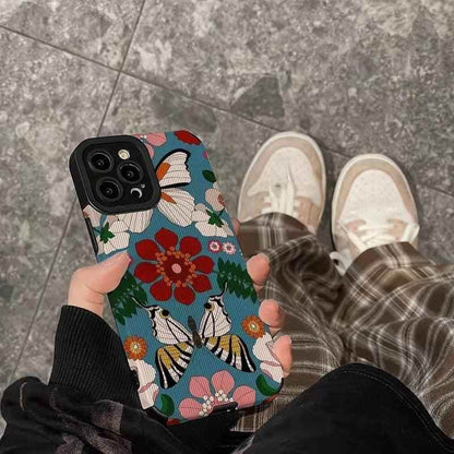 Butterfly Flowers Cute Phone Case Cover for iPhone 14 13 12 11 Pro Max, 14 Plus, X XS Max, XR, 12, 13 Mini, 7 8 Plus - Touchy Style