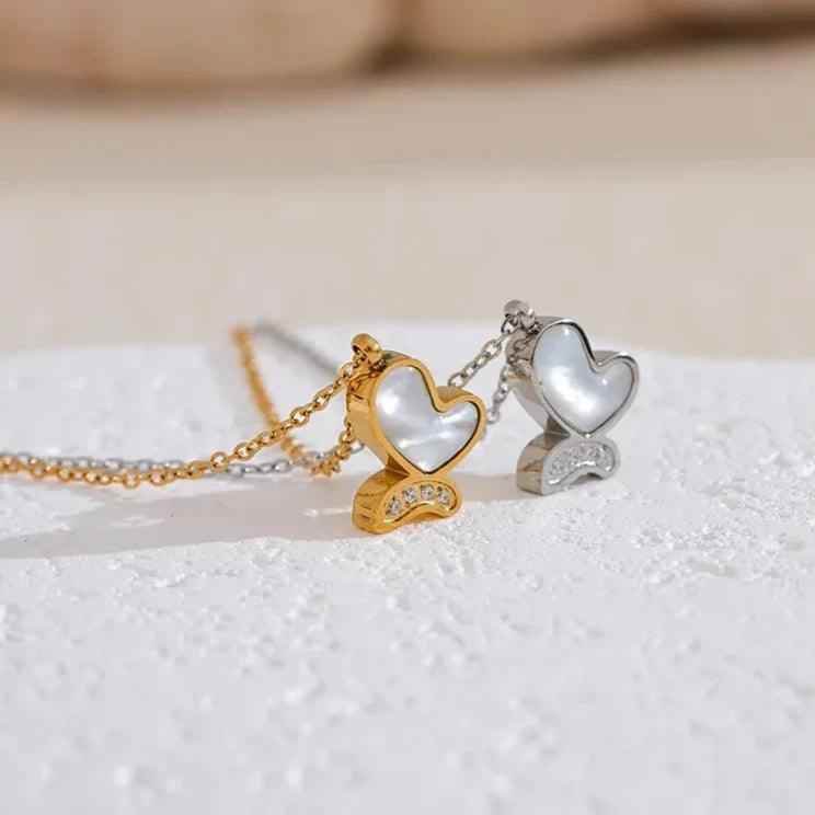 Butterfly Pendant Necklace Charm Jewelry - Stainless Steel - TSJ34 - Touchy Style