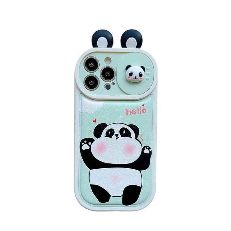 Cartoon 3D Ears Panda Cow Cute Phone Case For iPhone 11, 12, 13, 14, 15 Pro Max - Touchy Style .