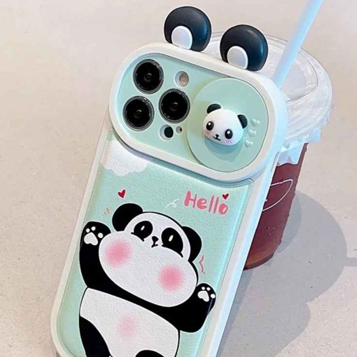 Cartoon 3D Ears Panda Cow Cute Phone Case For iPhone 11, 12, 13, 14, 15 Pro Max - Touchy Style .