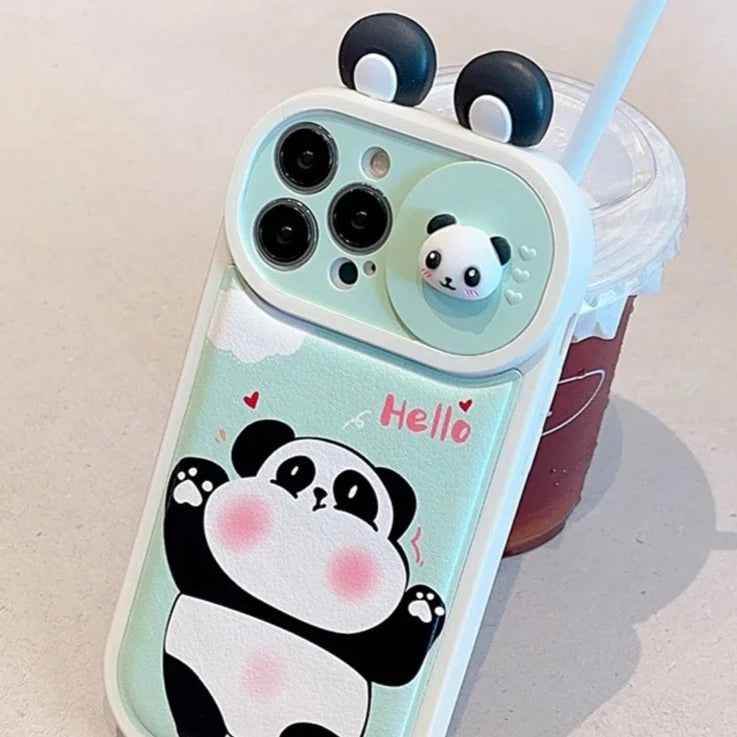 Cartoon 3D Ears Panda Cow Cute Phone Case For iPhone 11, 12, 13, 14, 15 Pro Max - Touchy Style