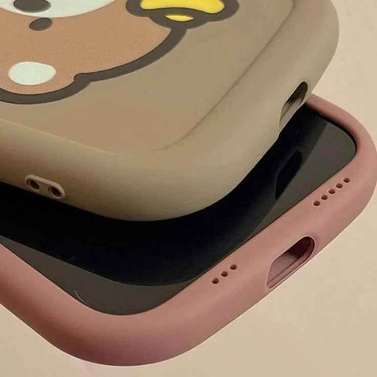 Cartoon Animal iPhone 15 Pro Max/14/13/11/12 Cute Phone Case with Portable Lanyard - Touchy Style