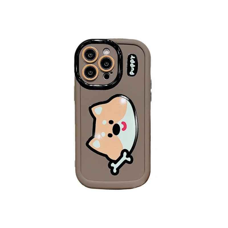 Cartoon Animal iPhone 15 Pro Max/14/13/11/12 Cute Phone Case with Portable Lanyard - Touchy Style .