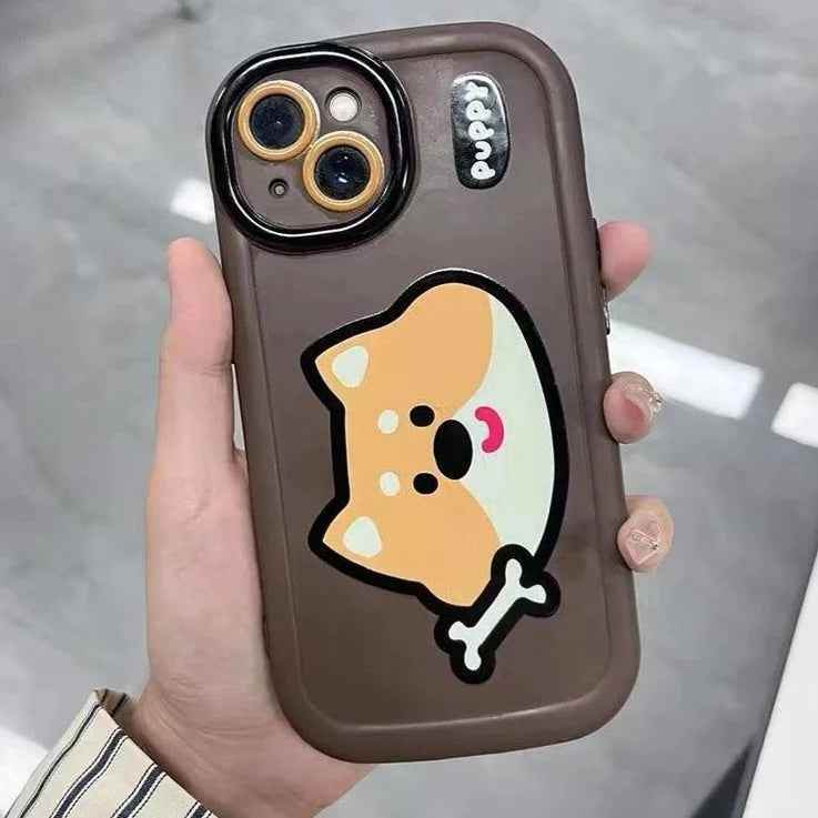Cartoon Animal iPhone 15 Pro Max/14/13/11/12 Cute Phone Case with Portable Lanyard - Touchy Style