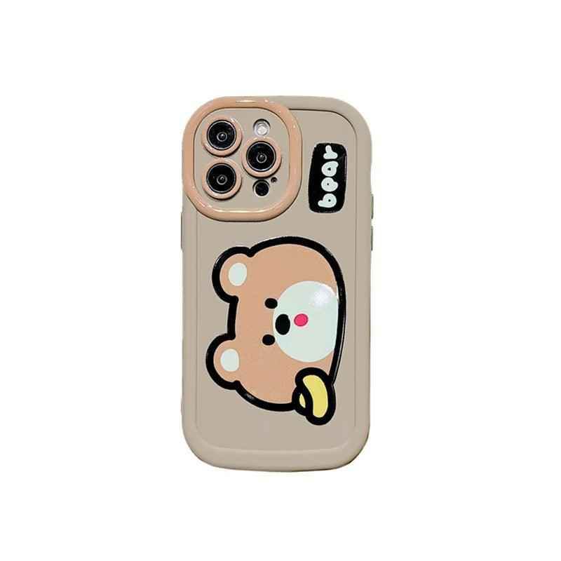 Cartoon Animal iPhone 15 Pro Max/14/13/11/12 Cute Phone Case with Portable Lanyard - Touchy Style