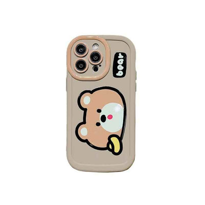 Cartoon Animal iPhone 15 Pro Max/14/13/11/12 Cute Phone Case with Portable Lanyard - Touchy Style
