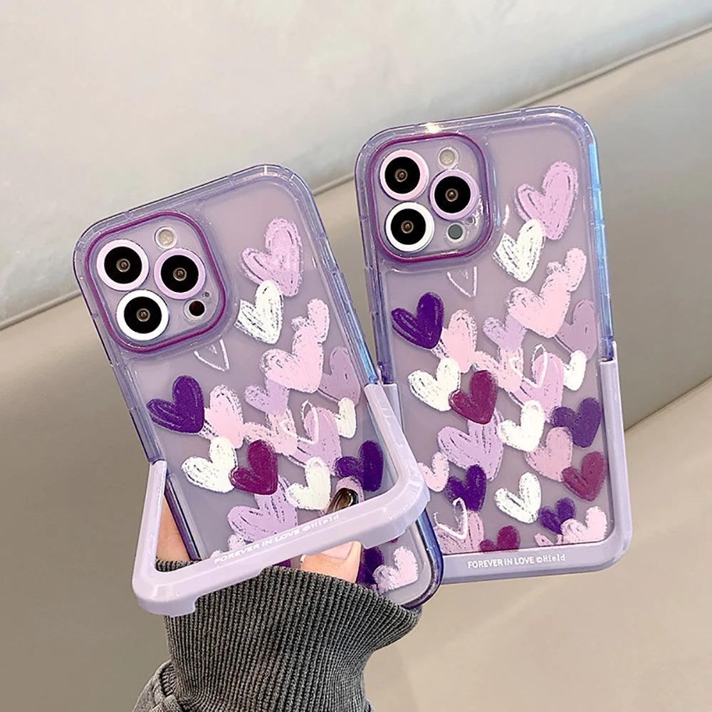 Cartoon Bear Rabbit Bumper Cute Phone Cases For iPhone 14 11 12 13 Pro Max - Touchy Style .