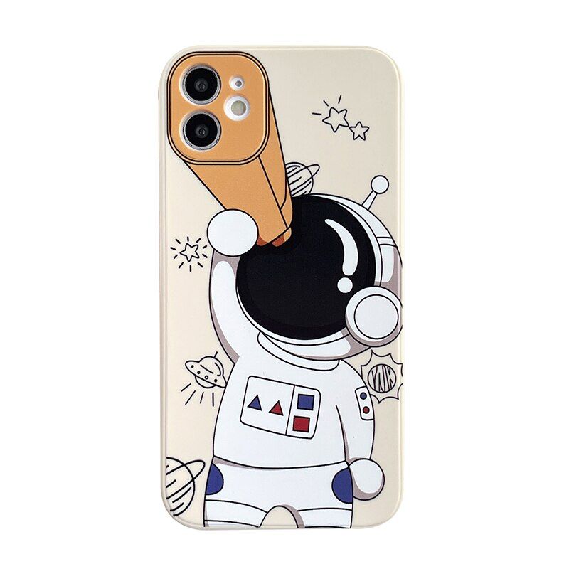 Cartoon Big Astronaut Cute Phone Cases For Galaxy S21 Plus S20FE