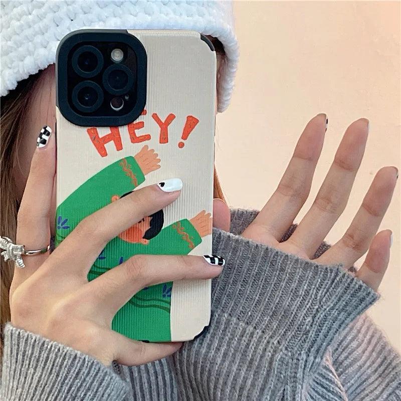 Cartoon Couple Cute Funny Phone Case for iPhone 1, 11, 12, 13, 14 Pro Max, Mini, XR, XS, 6, 7, 8 Plus, SE 2, 3 - Cover - Touchy Style .