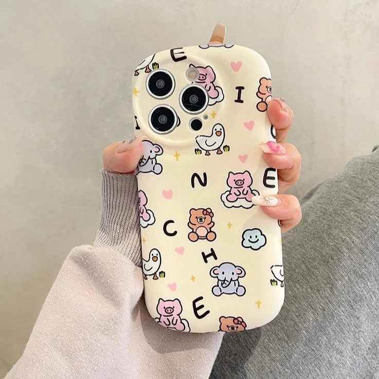 Cartoon Mini Animals Cute Phone Case For iPhone 11, 12, 13, 14, or 15 Pro Max - Touchy Style .