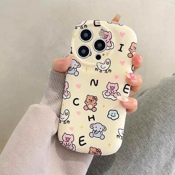 Cartoon Mini Animals Cute Phone Case For iPhone 11, 12, 13, 14, or 15 Pro Max - Touchy Style .