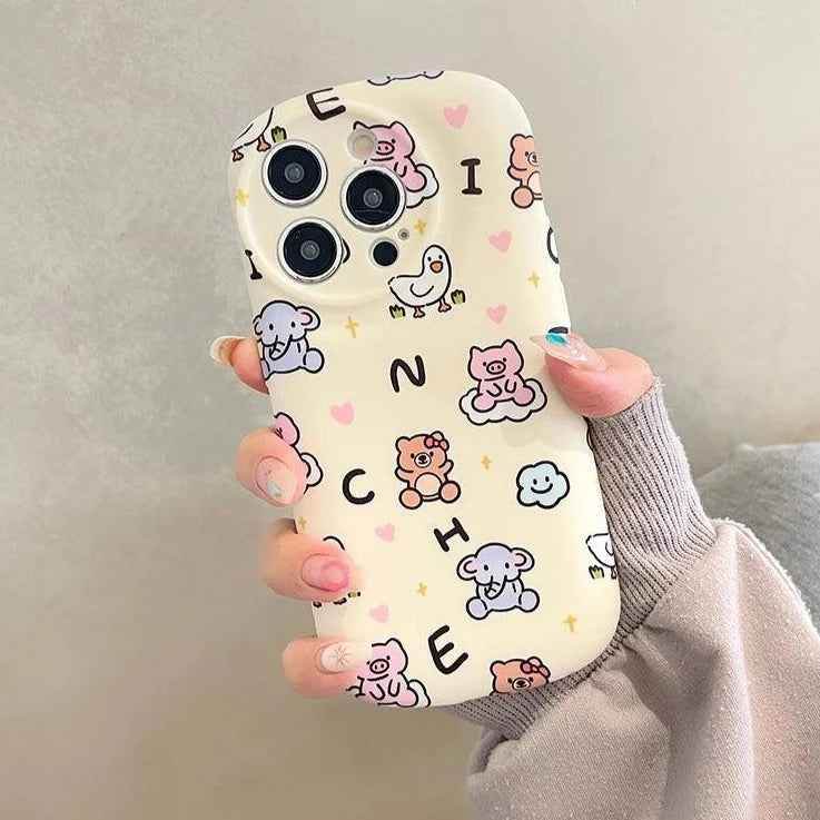 Cartoon Mini Animals Cute Phone Case For iPhone 11, 12, 13, 14, or 15 Pro Max - Touchy Style .